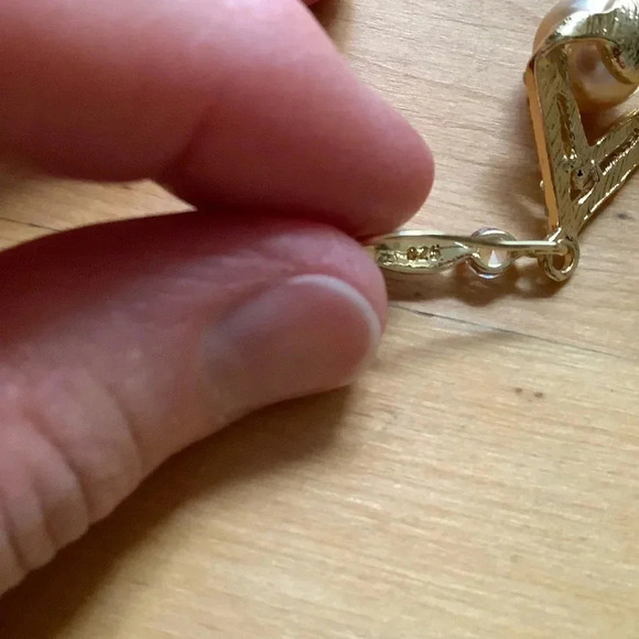 925 Gold Pearl Drop Statement Earrings - Picture 7 of 11